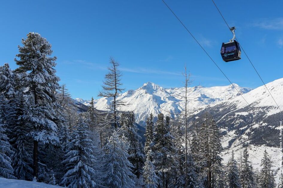 Winter landscape of the Val Cenis resort operated by the SEM de Val Cenis - SEM du Mont Cenis