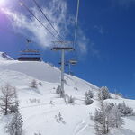 Winter landscape of the Val Cenis resort operated by the SEM de Val Cenis - SEM du Mont Cenis