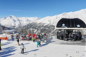 Winter landscape of the Val Cenis resort operated by the SEM de Val Cenis - SEM du Mont Cenis