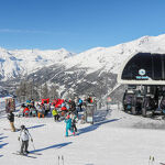 Winter landscape of the Val Cenis resort operated by the SEM de Val Cenis - SEM du Mont Cenis