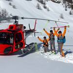 Helikopterlanding in de sneeuw - Régis Burnel