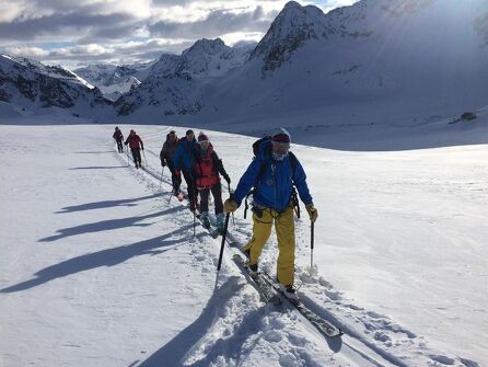 Ski touring in the high mountains